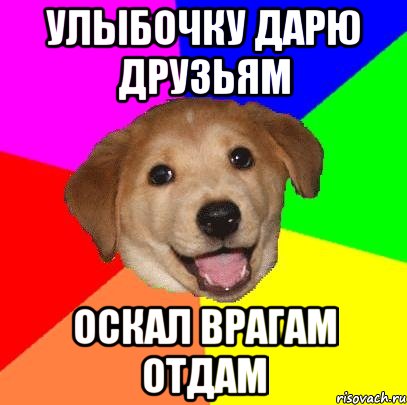 улыбочку дарю друзьям оскал врагам отдам, Мем Advice Dog