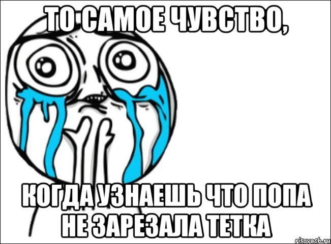 то самое чувство, когда узнаешь что попа не зарезала тетка, Мем Это самый