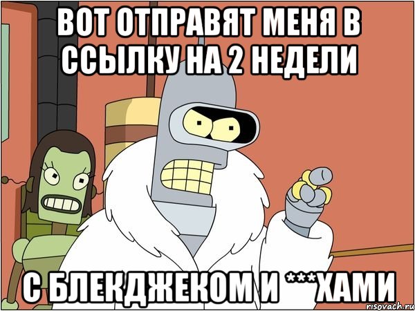 вот отправят меня в ссылку на 2 недели с блекджеком и ***хами, Мем Бендер