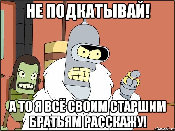 не подкатывай! а то я всё своим старшим братьям расскажу!, Мем Бендер