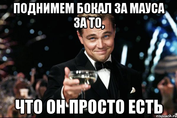 поднимем бокал за мауса за то, что он просто есть, Мем Великий Гэтсби (бокал за тех)