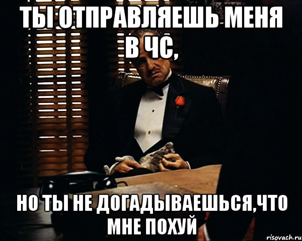 ты отправляешь меня в чс, но ты не догадываешься,что мне похуй, Мем Дон Вито Корлеоне