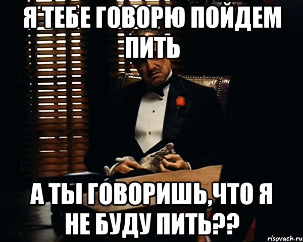 я тебе говорю пойдем пить а ты говоришь,что я не буду пить??, Мем Дон Вито Корлеоне