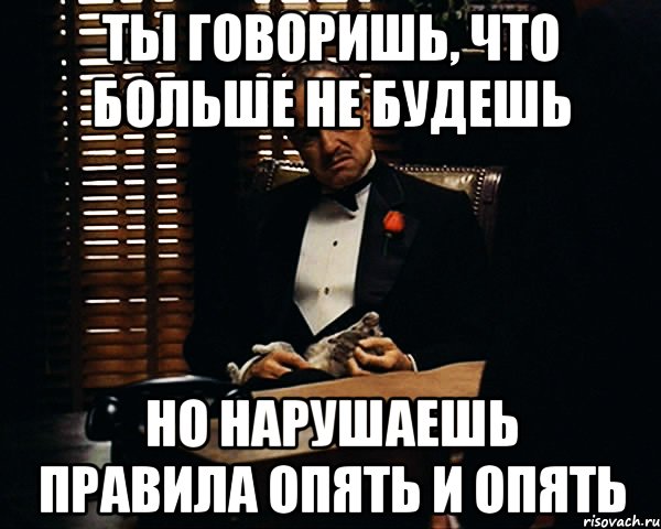 ты говоришь, что больше не будешь но нарушаешь правила опять и опять, Мем Дон Вито Корлеоне