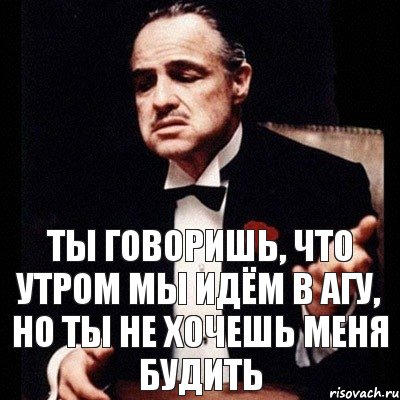 Ты говоришь, что утром мы идём в АГУ, но ты не хочешь меня будить, Комикс Дон Вито Корлеоне 1