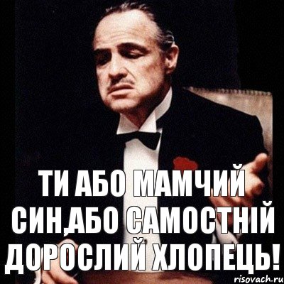 Ти або мамчий син,або самостній дорослий хлопець!, Комикс Дон Вито Корлеоне 1