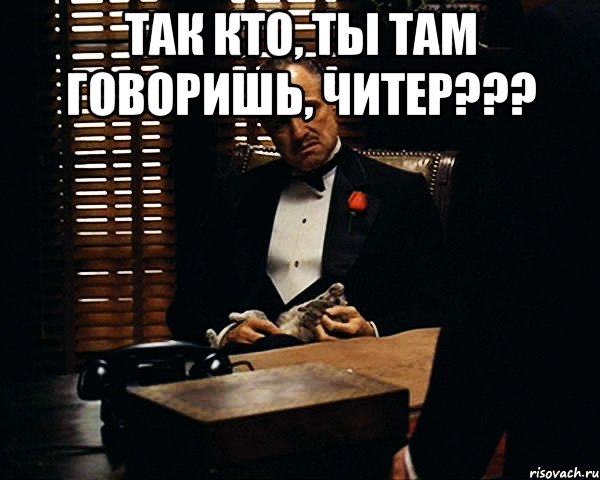 так кто, ты там говоришь, читер??? , Мем Дон Вито Корлеоне