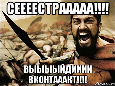 сеееестрааааа!!! выыыыйдииии вконтааакт!!!, Мем Это Спарта