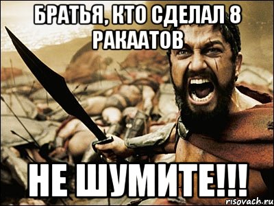 братья, кто сделал 8 ракаатов не шумите!!!, Мем Это Спарта