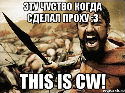 эту чуство когда сделал проху :3 this is cw!, Мем Это Спарта