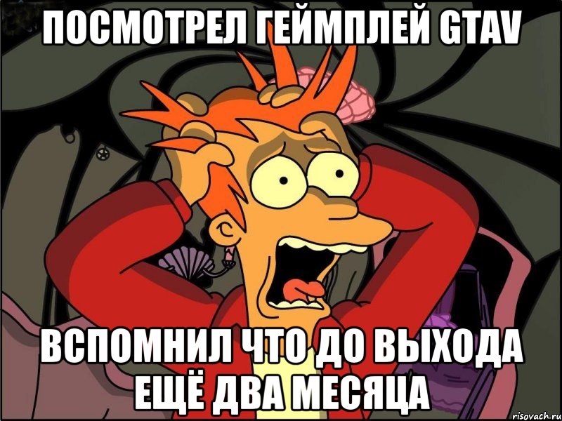 посмотрел геймплей gtav вспомнил что до выхода ещё два месяца, Мем Фрай в панике