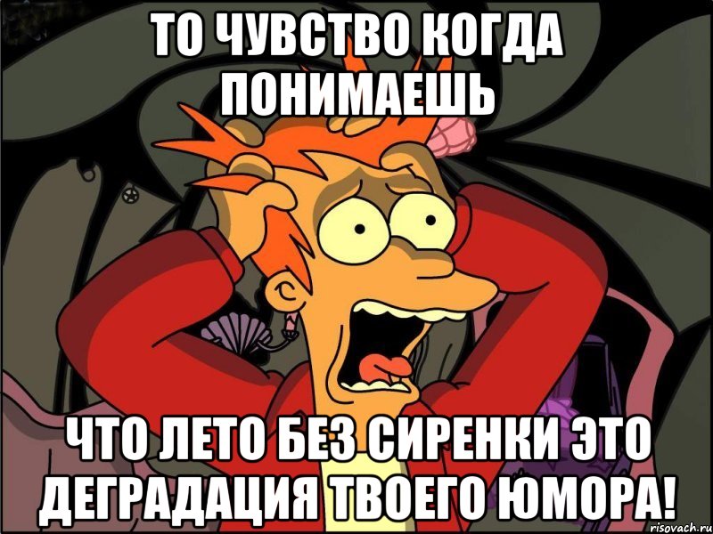 то чувство когда понимаешь что лето без сиренки это деградация твоего юмора!, Мем Фрай в панике
