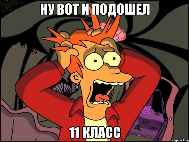 ну вот и подошел 11 класс, Мем Фрай в панике