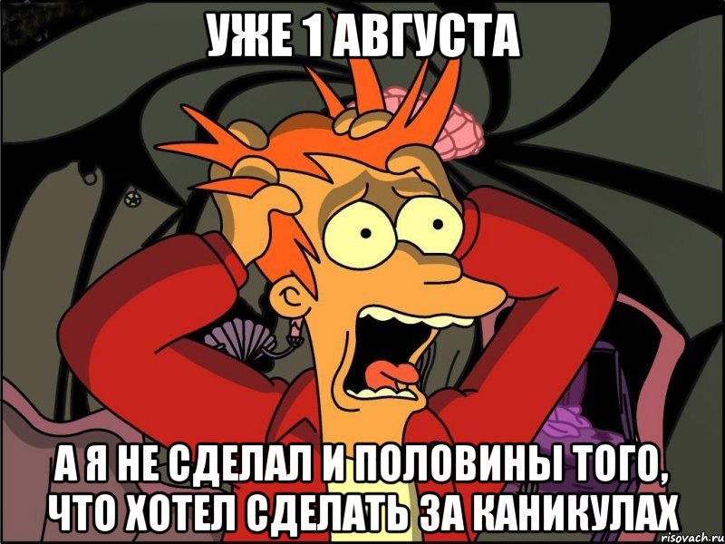 уже 1 августа а я не сделал и половины того, что хотел сделать за каникулах, Мем Фрай в панике