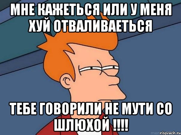 мне кажеться или у меня хуй отваливаеться тебе говорили не мути со шлюхой !!!, Мем  Фрай (мне кажется или)