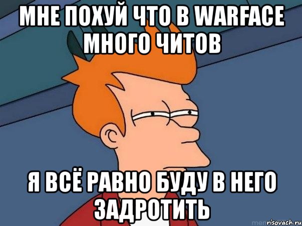 мне похуй что в warface много читов я всё равно буду в него задротить, Мем  Фрай (мне кажется или)