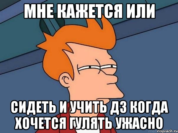 мне кажется или сидеть и учить дз когда хочется гулять ужасно, Мем  Фрай (мне кажется или)