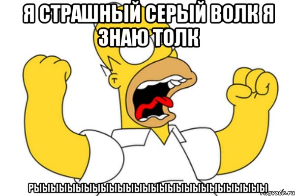 я страшный серый волк я знаю толк рыыыыыыыыыыыыыыыыыыыыыыыыыыыы, Мем Разъяренный Гомер