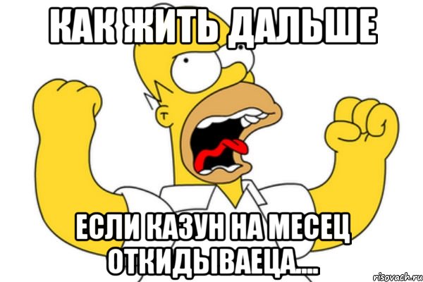 как жить дальше если казун на месец откидываеца...., Мем Разъяренный Гомер