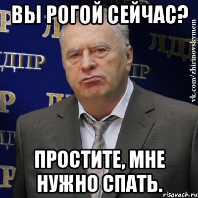 вы рогой сейчас? простите, мне нужно спать., Мем Хватит это терпеть (Жириновский)