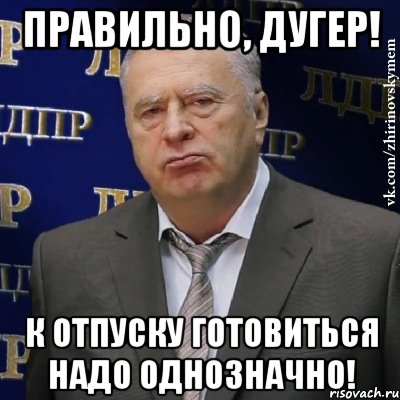 правильно, дугер! к отпуску готовиться надо однозначно!, Мем Хватит это терпеть (Жириновский)