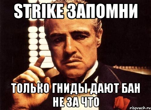 strike запомни только гниды дают бан не за что, Мем крестный отец