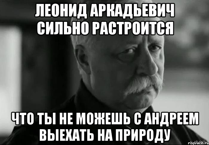 леонид аркадьевич сильно растроится что ты не можешь с андреем выехать на природу, Мем Не расстраивай Леонида Аркадьевича