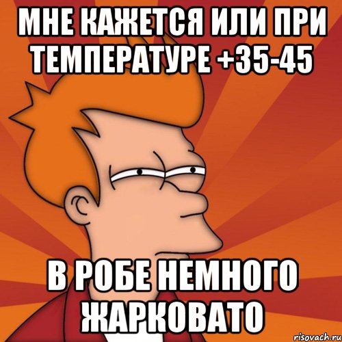 мне кажется или при температуре +35-45 в робе немного жарковато, Мем Мне кажется или (Фрай Футурама)