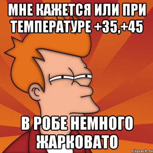 мне кажется или при температуре +35,+45 в робе немного жарковато, Мем Мне кажется или (Фрай Футурама)