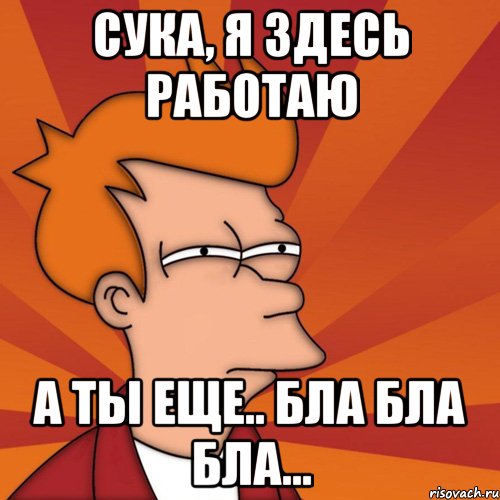 сука, я здесь работаю а ты еще.. бла бла бла..., Мем Мне кажется или (Фрай Футурама)