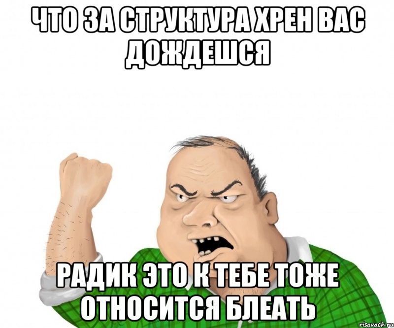 что за структура хрен вас дождешся радик это к тебе тоже относится блеать, Мем мужик