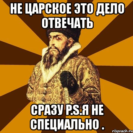 не царское это дело отвечать сразу p.s.я не специально ., Мем Не царское это дело