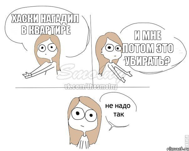 Хаски нагадил в квартире И мне потом это убирать?, Комикс Не надо так 2 зоны