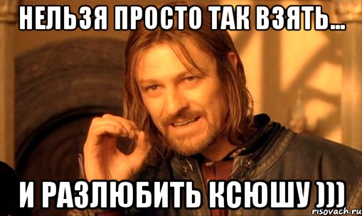 нельзя просто так взять... и разлюбить ксюшу ))), Мем Нельзя просто так взять и (Боромир мем)