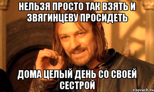 нельзя просто так взять и звягинцеву просидеть дома целый день со своей сестрой, Мем Нельзя просто так взять и (Боромир мем)