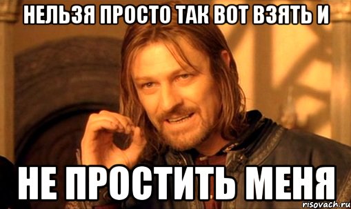 нельзя просто так вот взять и не простить меня, Мем Нельзя просто так взять и (Боромир мем)