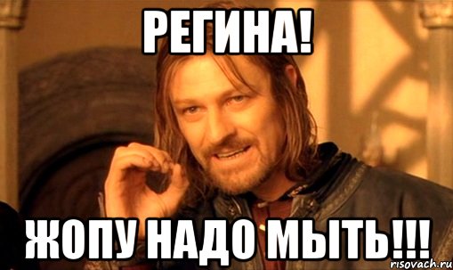 регина! жопу надо мыть!!!, Мем Нельзя просто так взять и (Боромир мем)