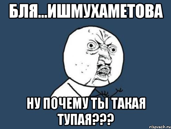 бля...ишмухаметова ну почему ты такая тупая???, Мем Ну почему