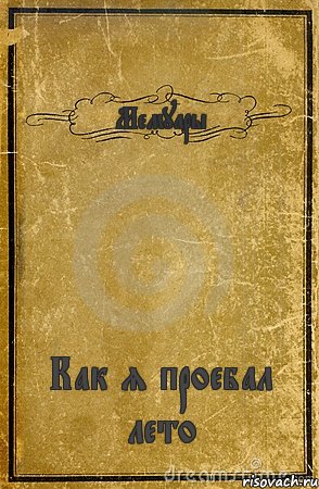 Мемуары Как я проебал лето, Комикс обложка книги