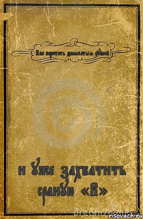 Как перестать заниматься хуйней и уже захватить сраную «В», Комикс обложка книги