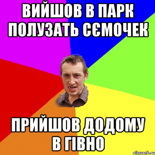 вийшов в парк полузать сємочек прийшов додому в гівно, Мем Чоткий паца