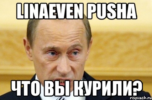 linaeven pusha что вы курили?, Мем путин