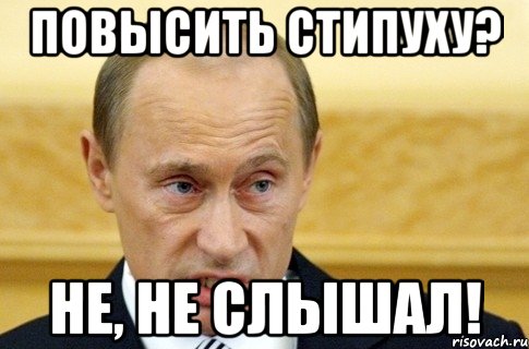 повысить стипуху? не, не слышал!, Мем путин