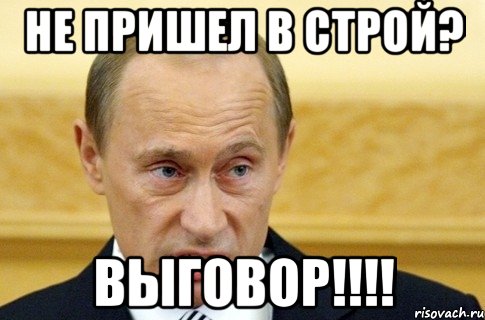 не пришел в строй? выговор!!!, Мем путин