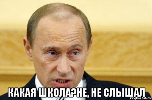  какая школа?не, не слышал, Мем путин