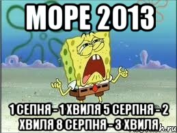 море 2013 1 сепня - 1 хвиля 5 серпня - 2 хвиля 8 серпня - 3 хвиля, Мем Спанч Боб плачет