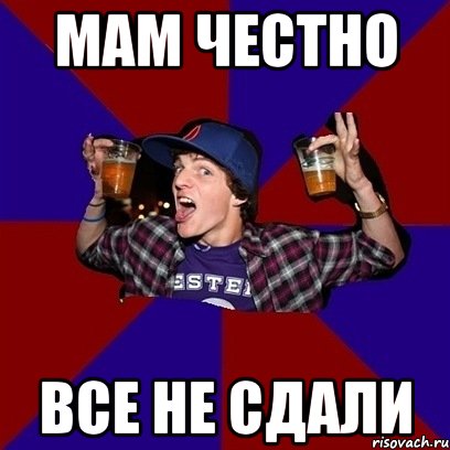 мам честно все не сдали, Мем Веселый студент