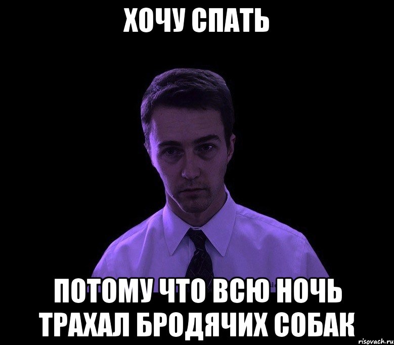 хочу спать потому что всю ночь трахал бродячих собак, Мем типичный недосыпающий