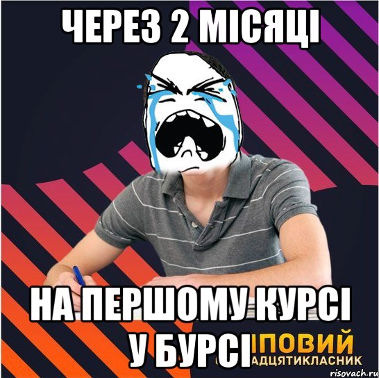 через 2 місяці на першому курсі у бурсі, Мем Типовий одинадцятикласник