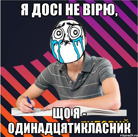 я досі не вірю, що я - одинадцятикласник, Мем Типовий одинадцятикласник